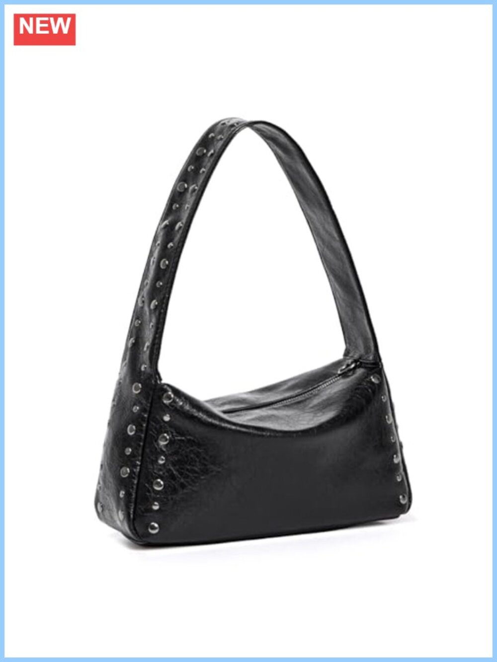 Studded Shoulder Bag Small Crackle Faux Leather Y2k Purse Crossbody